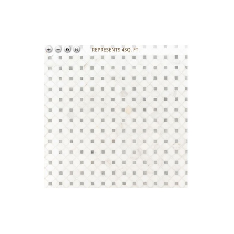 Bianco Dolomite Dotty 12.31 in. x 12.36 in. Polished Marble