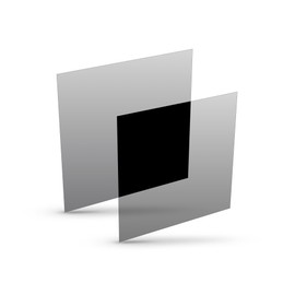 Polarizing filters, circular 0 ° / 0 °, 2 piece set (L + R) 100 x 100 x 0.5 mm, Polarizer type ST-37-50