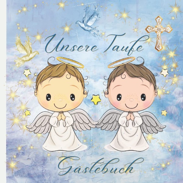Unsere Taufe Gästebuch: Für Zwillinge in Blau perfekt für Jungen,Taufe