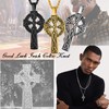 Prosteel Celtic Cross Necklace for Men Viking Black Chain Necklaces