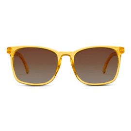 Peepers by PeeperSpecs Men's Polarized Soft Square Sunglasses, Yellow, +0.00 + 0