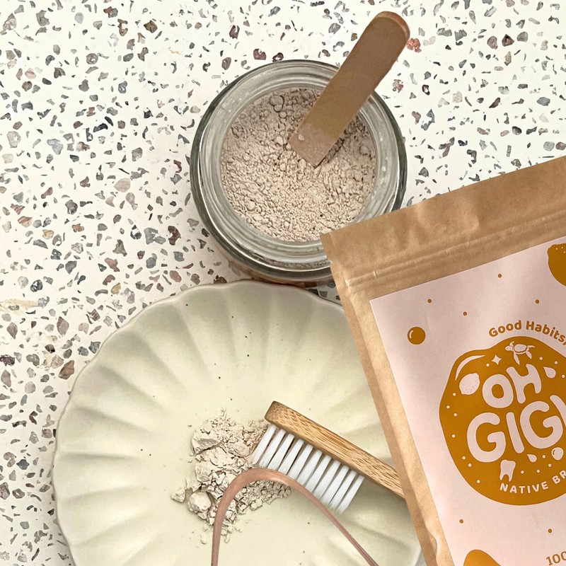 OhGiGi Organic Tooth Powder - Native Brush, 100g Refill