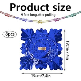 8pcs Christmas Hanging Decorations, Christmas Ceiling Garlands, Christmas Foil Garlands, Multi Coloured Garland, 9ft Christmas Hanging Decorations for Birthday Wedding Xmas Holiday Party Supplies