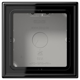 Jung LS58 1ASW Surface-Mounted Socket Cover with Frame for 1 Socket, Black
