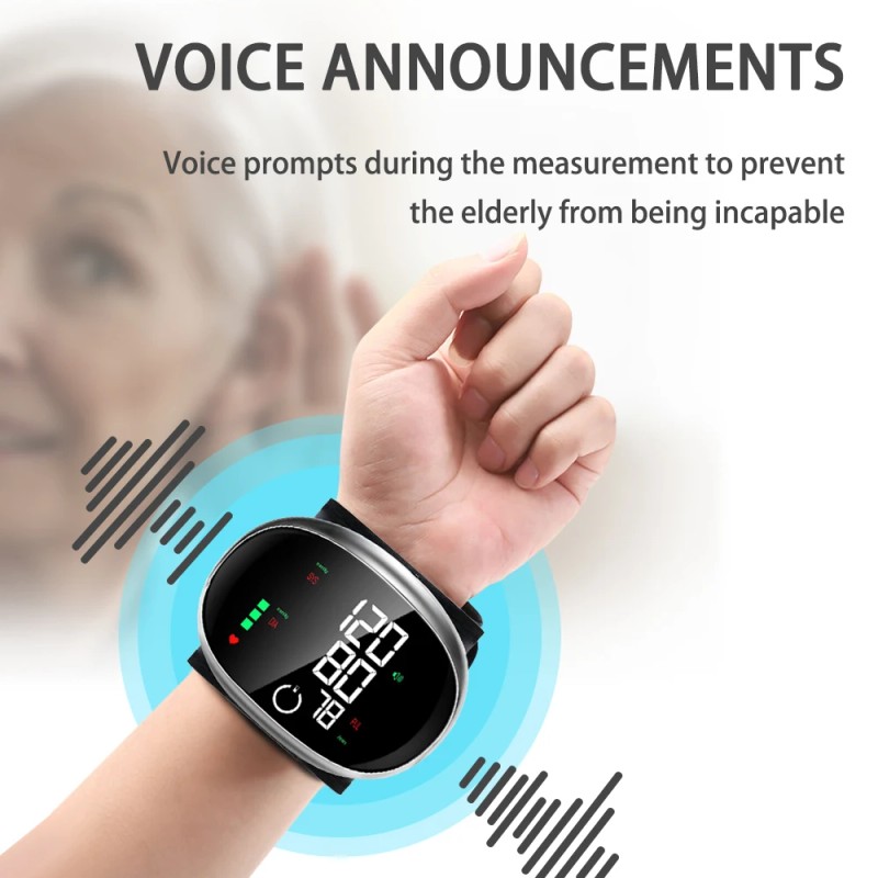 Digital Wrist Blood Pressure Monitor, Automatic BP Machine with Voice,