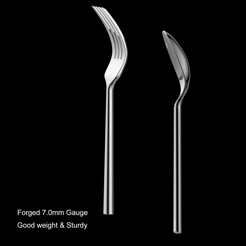 Alata Potter 20-Piece Forged Silverware Set Stainless Steel Flatware Set