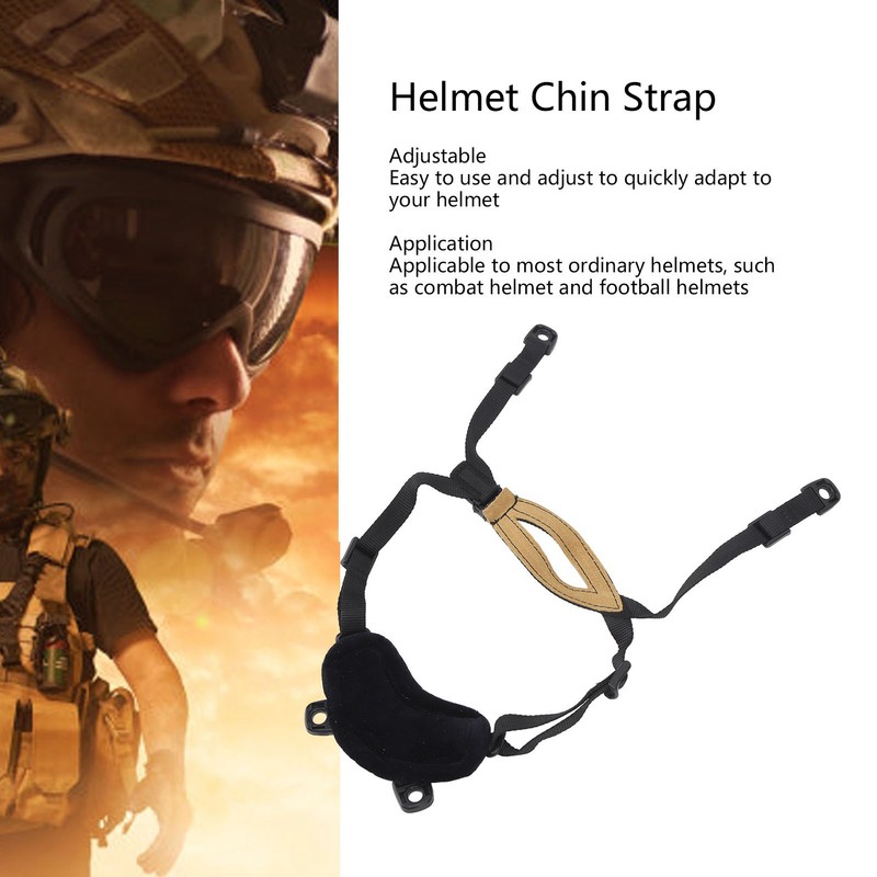 Helmet Chin Strap Outdoor Adjustable 4 Points Chin Strap for