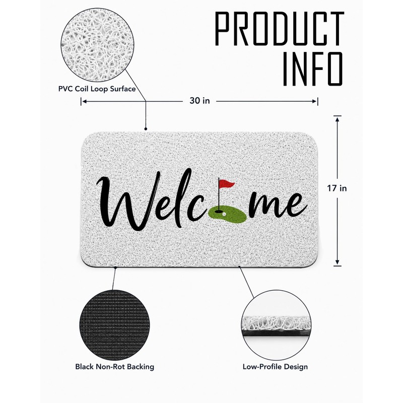Golf Welcome Door Mat Outdoor 17x30 Inch, Golfer Gifts for