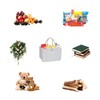 Felt Bag Shopping Basket with Handle Foldable, 30x20x18cm Felt Bag