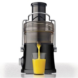 Omega C2100B High Juicer with Extra Large Three-Inch Chute Extracts Juice from Whole Foods & Includes A Stainless Steel Filter & High Low Speed Settings, BLACK
