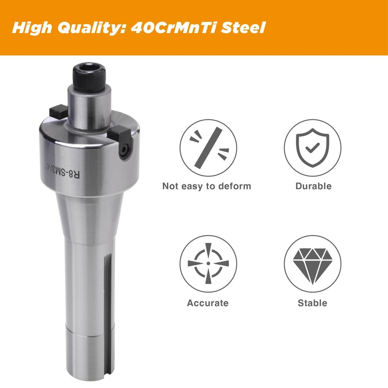 Jerax tools R8 Shank Shell Face Mill Arbor Adapter Holder,