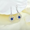 Aprila Sapphire Heart Dangle Drop Earrings for Women 925 Sterling