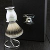 Silver Tip Badger Hair Shaving Brush Set with Off-White &