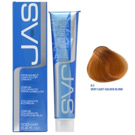 JAS Permanent Hair Color Cream with Vitamin C 3.4 Oz (Jas Color- Very Light Golden Blond (9.3))