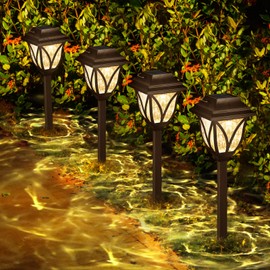 8 Pack Solar Lights Outdoor Waterproof Solar Garden Lights, Solar Lights for Outside with Warm LED Light, Solar Yard Lights Landscape Lighting for Yard Patio Lawn Walkway Driveway