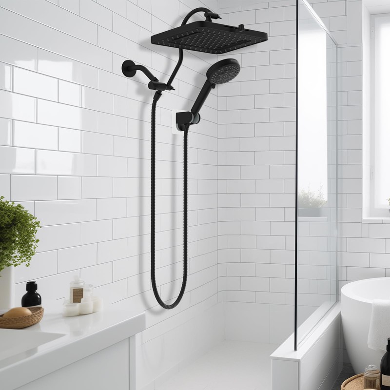 Hibbent Upgraded 5-spray 13'' Shower Head, High Pressure Rainfall Shower