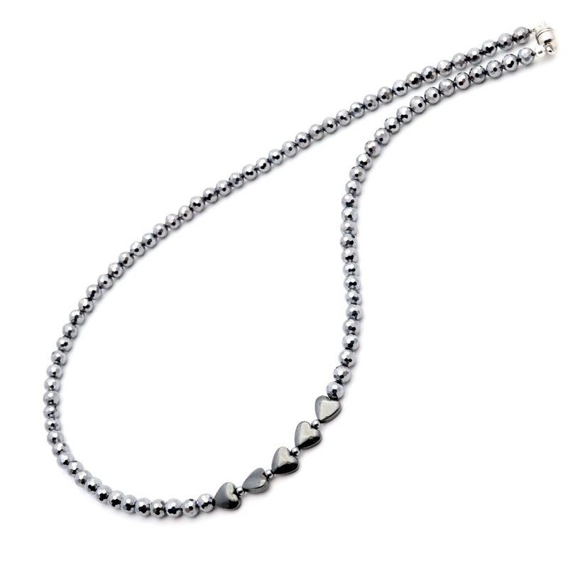 Gold Stone Terahertz Ore, Necklace, Heart, Hematite, Power Stone, Health,