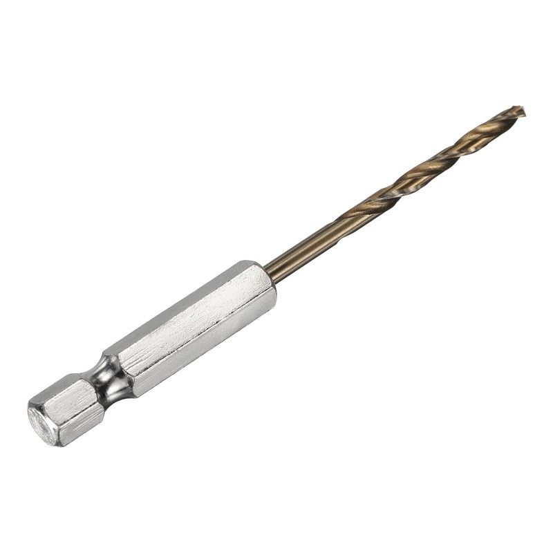 sourcing map 1/4" Hex Shank Drill Bit 7/64" Gold Oxide