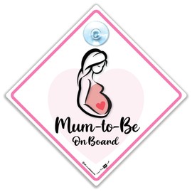 Mum To Be Bump On Board Car Sign Pregnant Lady Car Sign Pregnancy Car Sign Baby On Board Baby In Car Sign 14cm x 14cm x 2cm