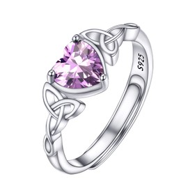 PROSILVER Adjustable Rings for Women Alexandrite Ring Celtic Rings Thumb Ring Adjustable June Birthstone Rings