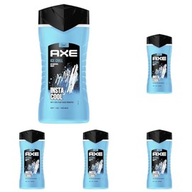 Axe 3-in-1 Duschgel & Shampoo Ice Chill für langanhaltende Frische und Duft nach der Dusche dermatologisch getestet 250 ml (Packung mit 5)
