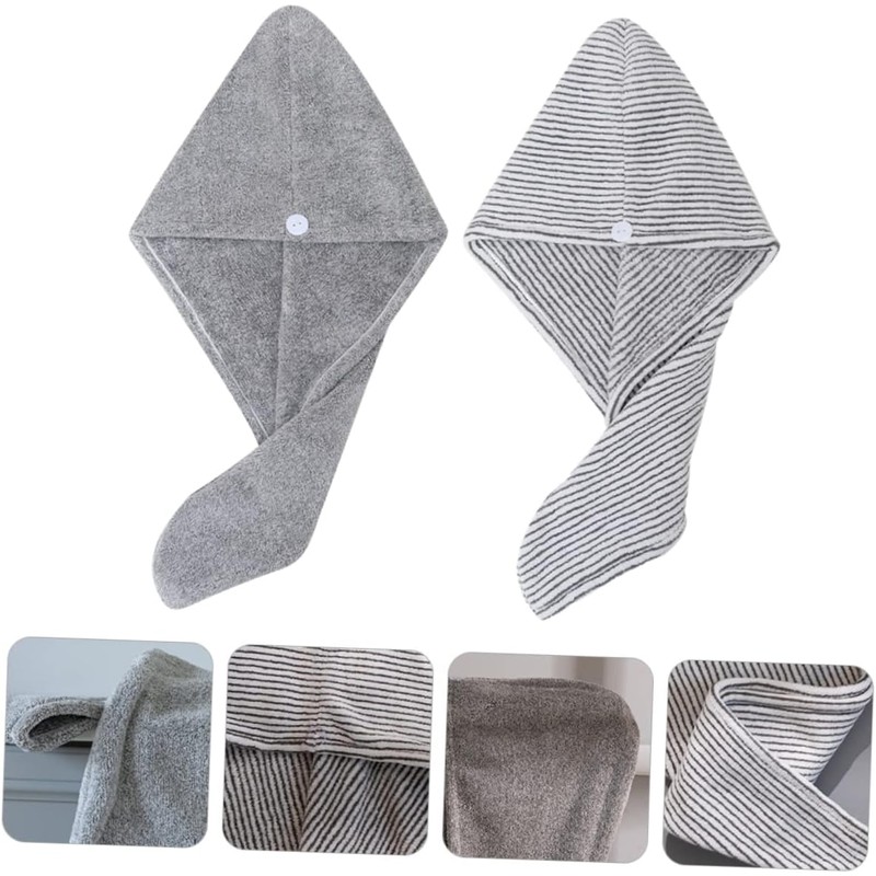 Angoily Gorro De Secado para Cabello 2 Piezas Toalla Absorbente