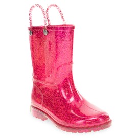 Western Chief Girl's Glitter Waterproof Rain Boot, Pink, 13 Little Kid