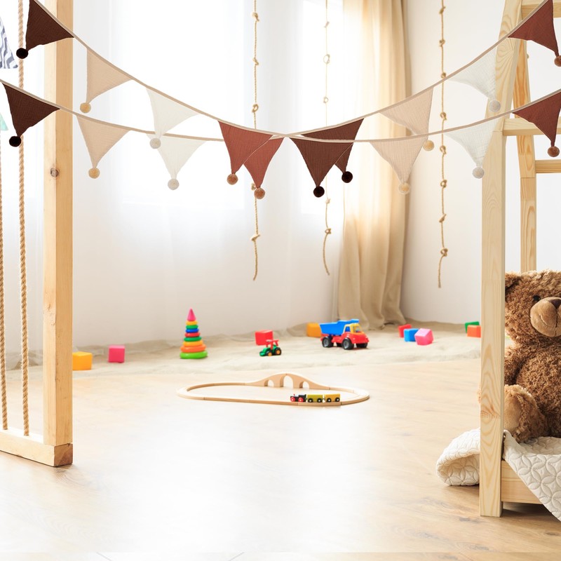 20 Pcs Pennant Banner Flags,2 Sets Garland Nursery Triangle Bunting