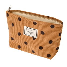 Baluue Vintage Style Multi-Functional Makeup Organizer Bag for Travel Portable Toiletry Storage Capacity for Daily Use and Cosmetics Soft Corduroy Material