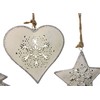 Decorative Pendant Heart Star Tree Set of 3 9 cm