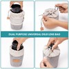 BELLE VOUS Grey Protective Camera Lens Pouch Bags - 2-in-1