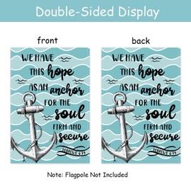 Bible Verse Garden Flag,Christian Gratitude Journal for women Yard Flag,We Have This Hope As An Anchor For The Soul Hebrews 6:19 .12x18 Inch Double Sided