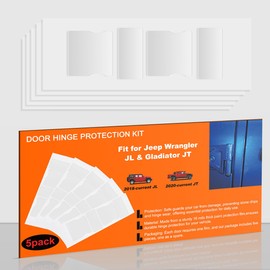 Door Hinge Protection Kit for Jeep Wrangler,Transparent Film Hinge Protectors Compatible with Jeep Wrangler JL and Gladiator,5Pack