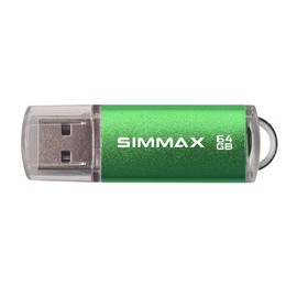 SIMMAX - Unidad flash USB 2.0 (5 unidades, 64 GB, memoria USB, incluye indicador LED, color azul, verde, negro y morado