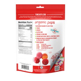 YumEarth Organic Lollipops, Assorted Flavors, 4.3 Ounce, 20 Lollipops - Allergy Friendly, Non GMO, Gluten Free, Vegan, (Packaging May Vary)