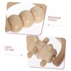 minkissy 4pcs Wooden Massage Roller Set Manual Back Massagers for