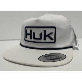 HUK Rope, Unstructured Adjustable Fishing Hat for Men THE CLASSICS WHITE BLUE