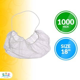 ABC 1000 Pack of Disposable White Beard Covers 18 Inch Size. Industrial Grade Beard Caps. Heavy Duty Beard Caps. Facial Hair Covering. Single Loop. Breathable & Lightweight. Wholesale