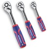 WORKPRO 3-Piece Ratchet Set, 1/4", 3/8", 1/2" Quick-Release Reversible 72-Tooth