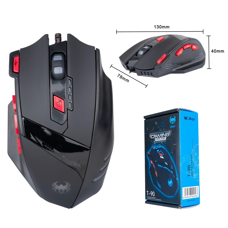 XuanGui T90 Gaming Mouse with Side Buttons, Optical Wired Gaming