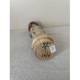 Handcrafted Wooden Dollhouse Doll, Marbled Effect, Brown Cap, 9 inches