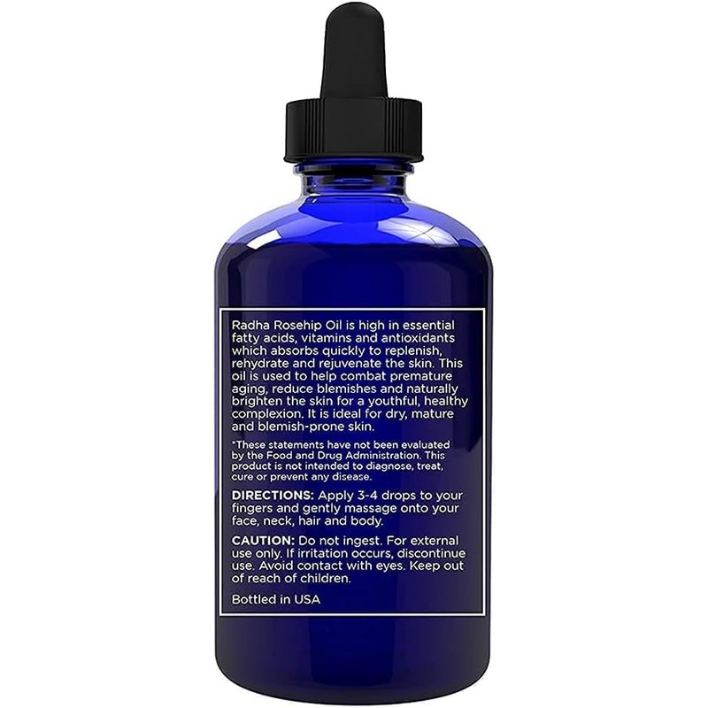 Radha Beauty Aceite de Rosa Mosqueta Orgánico 100% Puro, 120