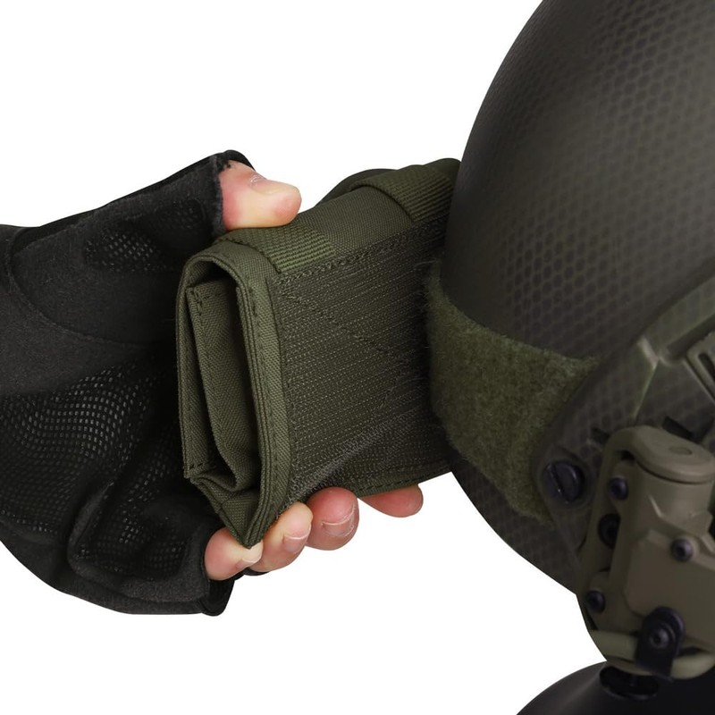 KRYDEX Tactical Helmet Counterweight Pouch with Elastic Flashlight Chemlight Battery