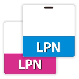 2Pcs LPN Badge Buddy Horizontal Card Nurse Nursing Accessories Badge Tags Identification ID Buddy for Registered Nurses - 2 Sided Clear PVC Badge Holders