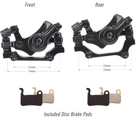 Mountain Bike Disk Brake Set G3/ HS1 Bicycle Disc Brake Kit Front and Rear 160mm Caliper Rotor with Bolts and Cable (F G3 Disc Brake Set)