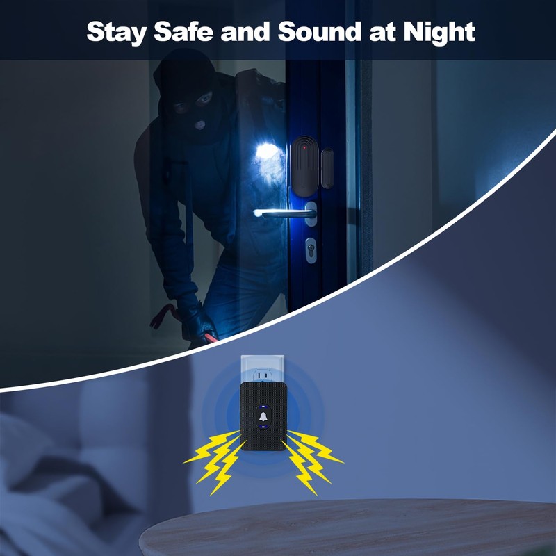 DAYTECH Wireless Door Window Sensor Alarm, Door Open Chime, Entry