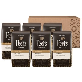 Peet's Coffee, Medium Roast Whole Bean Coffee - Big Bang 63 Ounces (6 Bags of 10.5 Ounces) Packaging May Vary