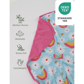 Bamboo Viscose Soft Baby Blankets for Girls Boys 47"*47",Rainbow