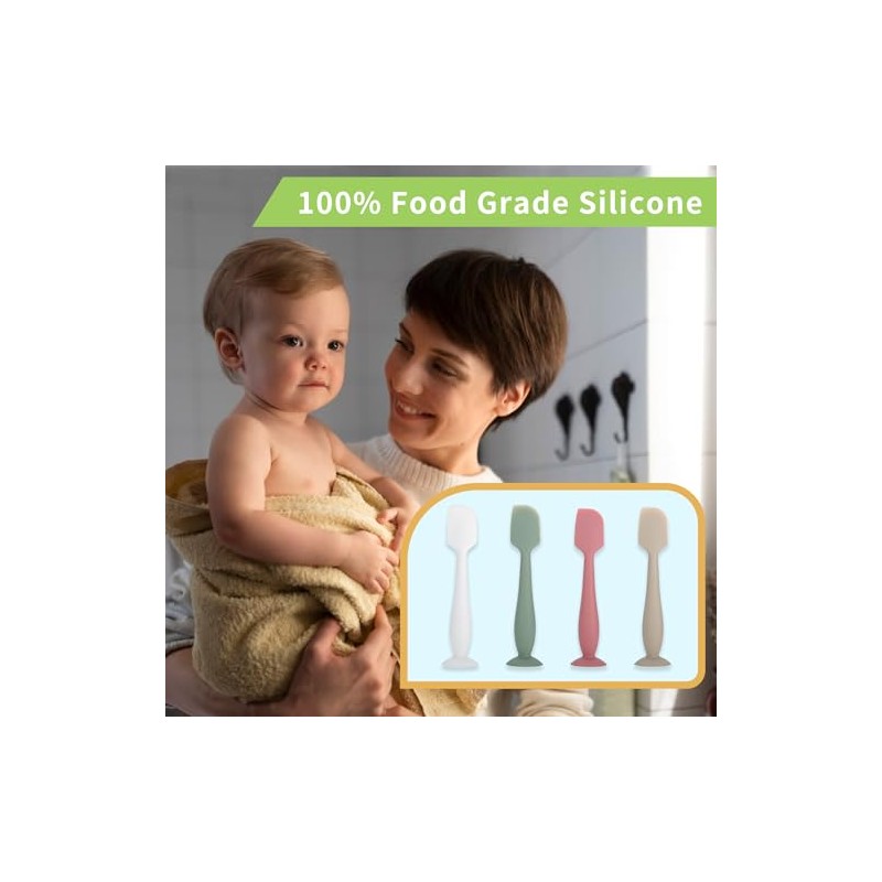 Baby Diaper Cream Spatula, 4Pack Silicone Butt Spatula Baby Paste