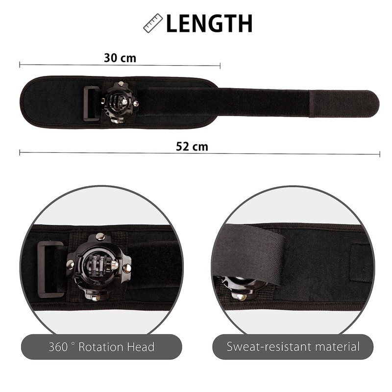 MyGadget Wrist Mount Compatible with GoPro, 360 Degree Rotatable with